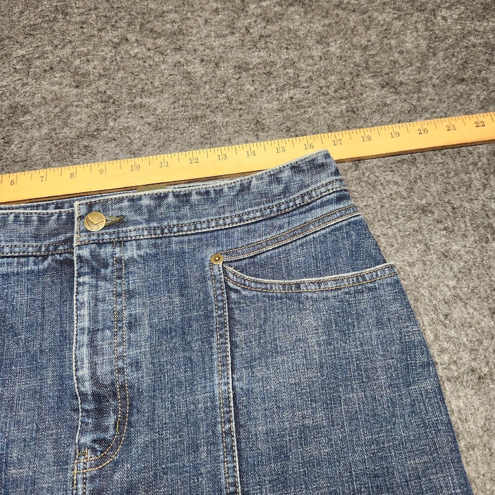 Eddie Bauer Womens Long Denim Jean Maxi Ankle Skirt Front Slit 12 Long - Picture 7 of 7